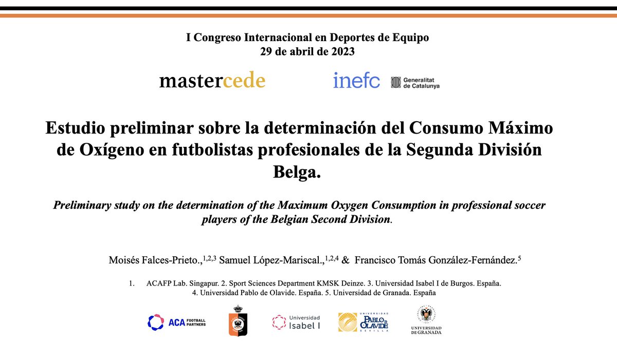 Mfalpri's tweet photo. ✅️ Comunicaciones aceptadas para el I Congreso Internacional en Deportes de Equipo de #MASTERCEDE
👥️️ @frangonfer @samulopez10
#soccer #strength #endurance https://t.co/KnphNfr5H7