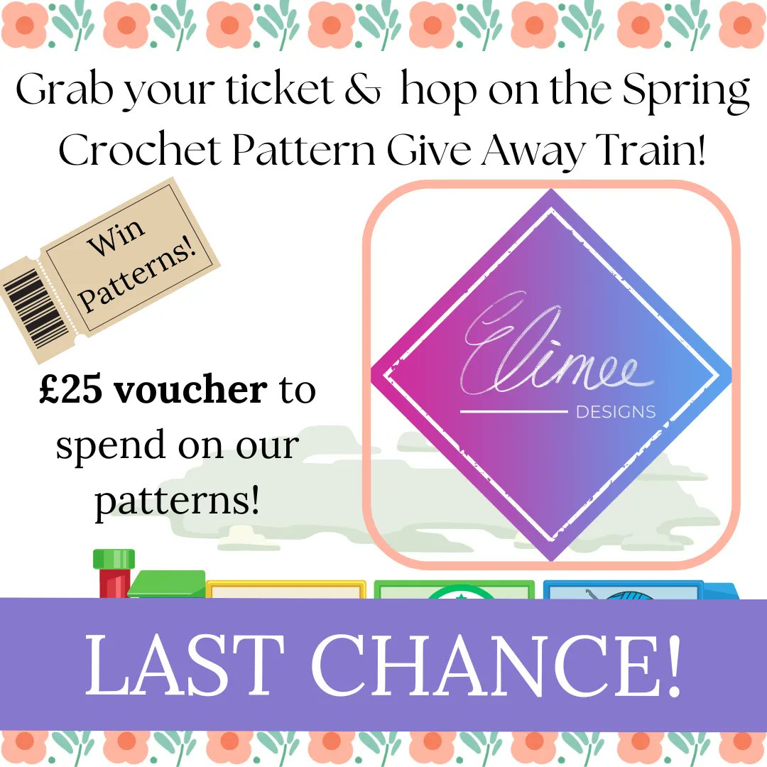 ElimeeDesigns's tweet image. It&apos;s now or never! Today is the last day to enter my pattern giveaway and win a £25 voucher to use in my pattern store. Head over to my Facebook business page and enter now before it&apos;s too late! 

#elimeedesigns #crochetgiveaway #crochetpattern #freecrochetpattern