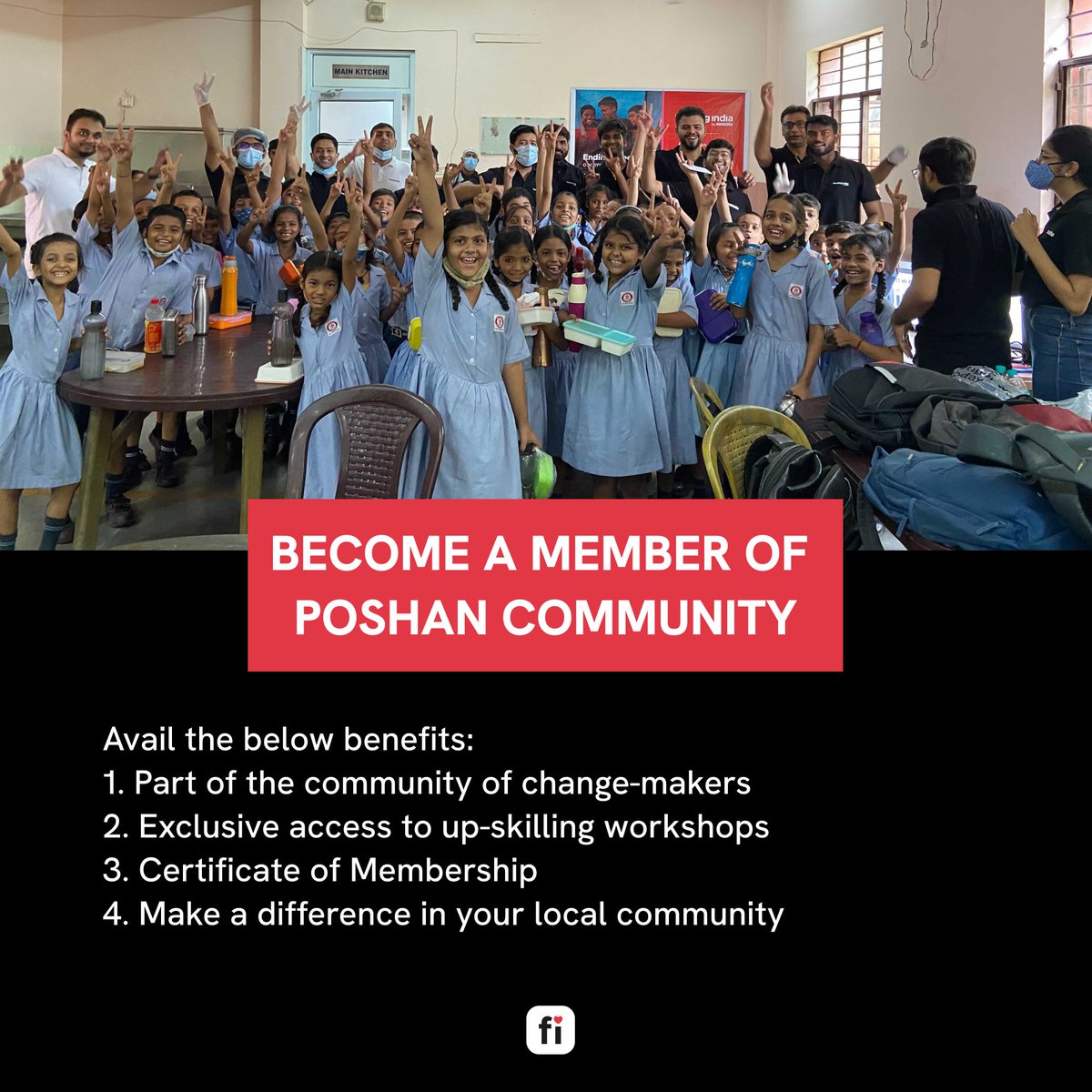 FeedingIndia's tweet image. Join #PoshanCommunity to make a difference in the world. Help ensure every child has access to nutritious food and resources. To volunteer, apply - bit.ly/poshancommunity

#FeedingIndia #VolunteerProgram