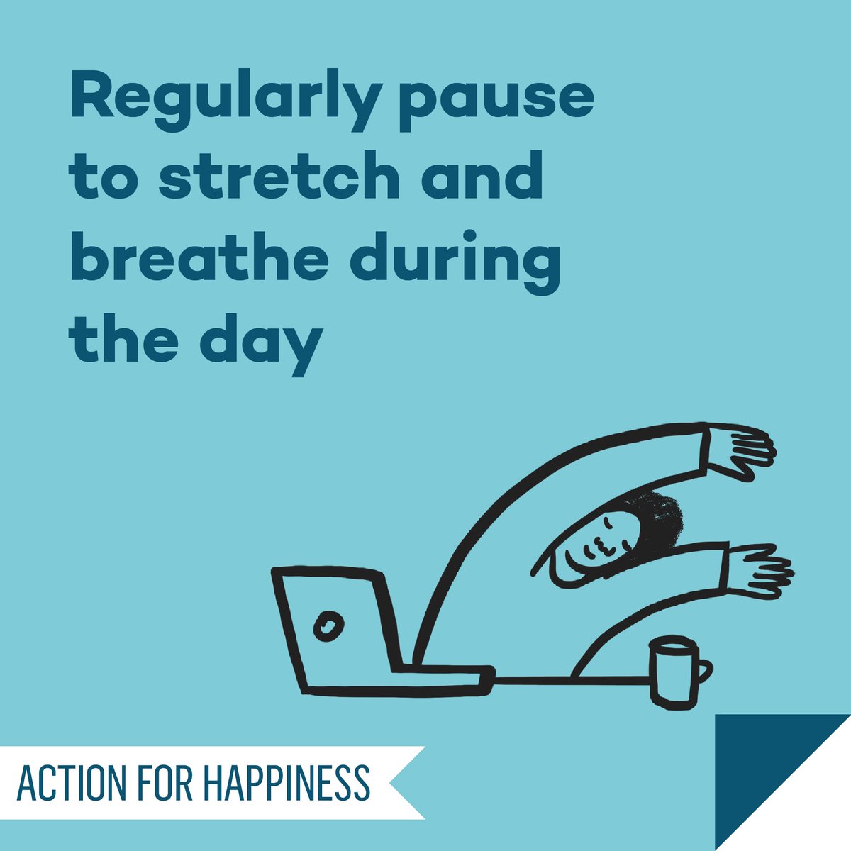 Active April - Day 21: Regularly pause to stretch and breathe during the day actionforhappiness.org/active-april #ActiveApril