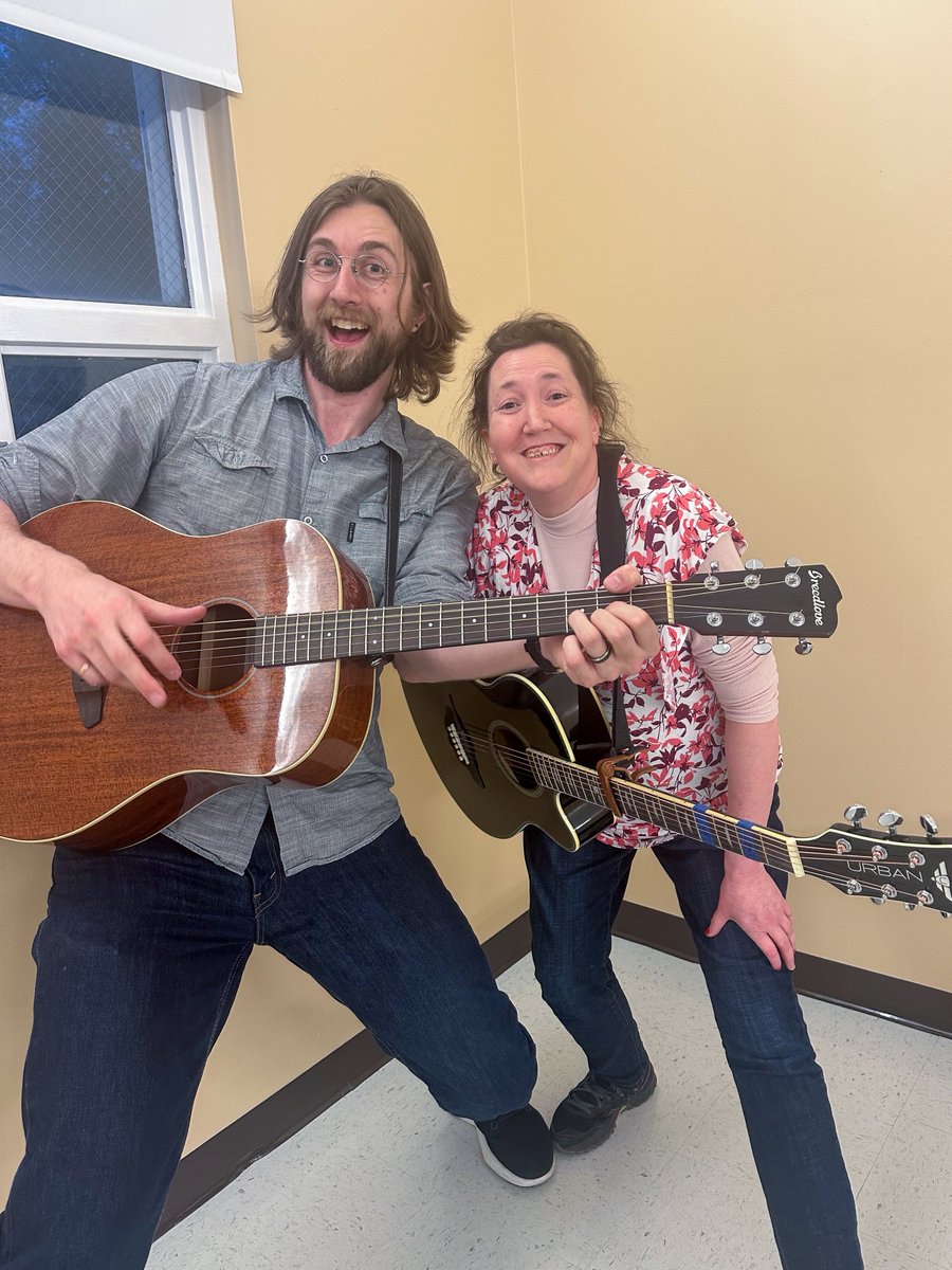 BarrierFreeMD's tweet photo. You've heard of peanut butter &amp; jelly, but have you heard of Music Mike &amp; Gretchen?

Gretchen has been receiving 1:1 Music lessons from Music Mike and her skills have skyrocketed! She even brought her guitar to Silly Songs class to share her talent with the whole group! 🎸🎶 https://t.co/0ptOwmSSQg