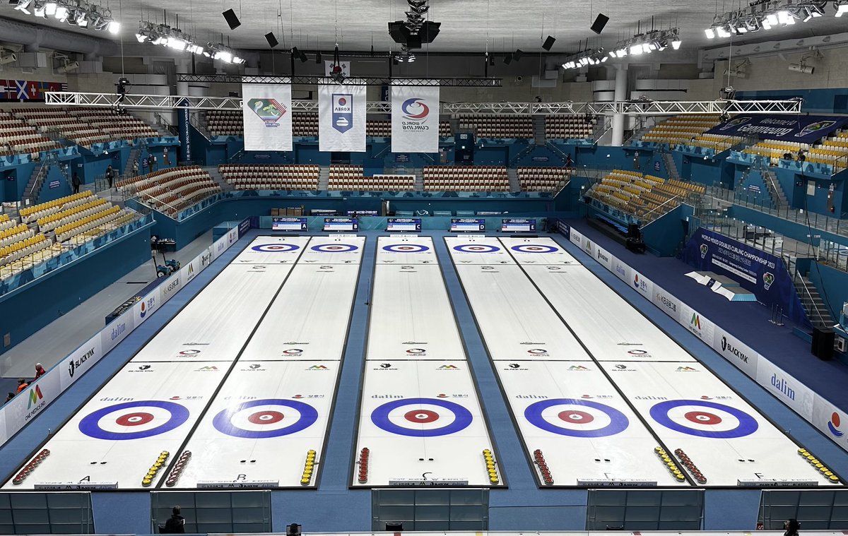 The World Mixed Doubles Curling Championship 2023 is getting underway here in Gangneung in South Korea in the same venue that held the Winter Olympic Games Curling Events in 2018 #curling #wcf #icetech #kayscurling