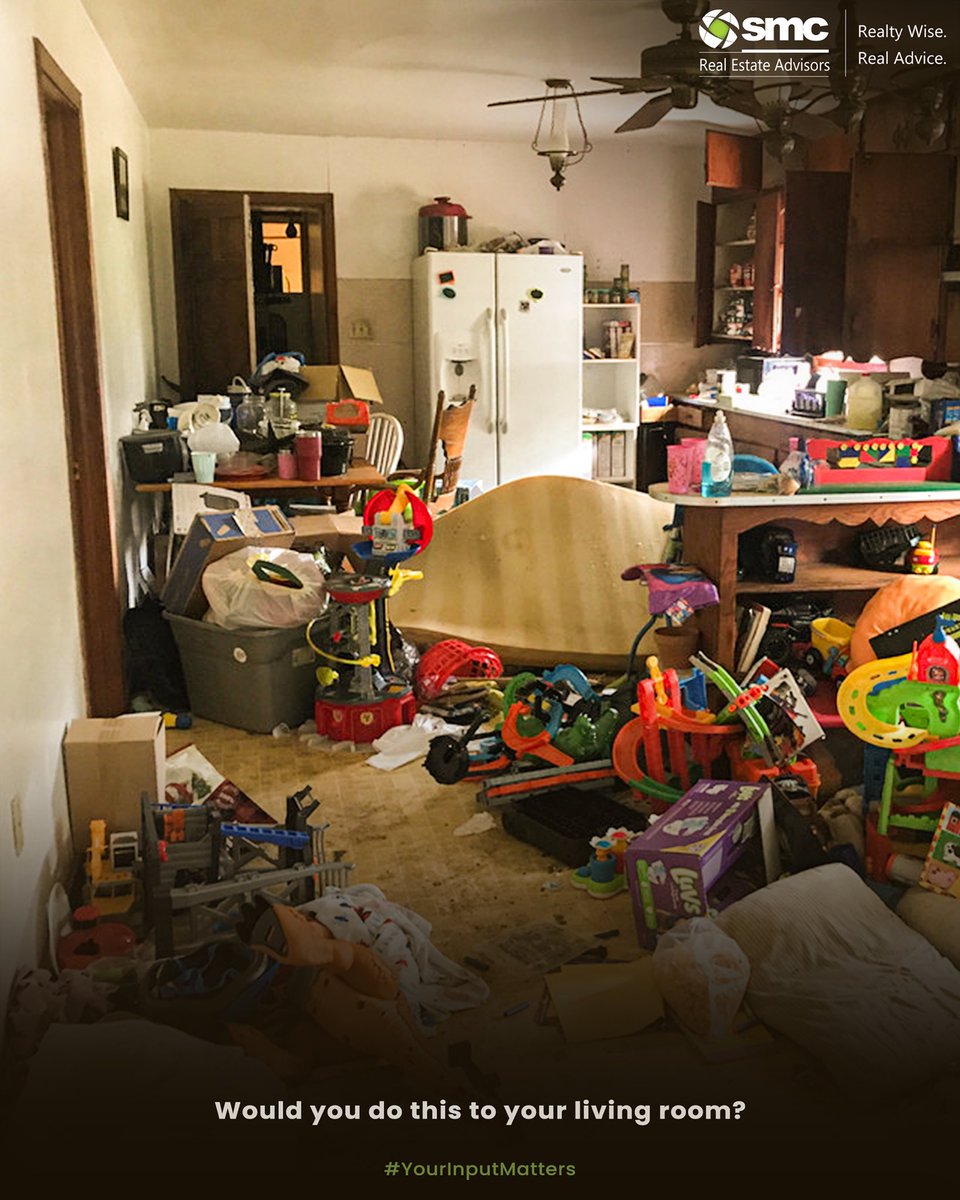 Disgusting right?
The living room is meant to be a cozy and inviting space but when it's filled with mountains of garbage like this. Would you do this to your living room?And why are we asking you this? Because #YourInputMatters.
.
.
.
.
#SMCRealty #RealEstatelndia #RealtyIndia