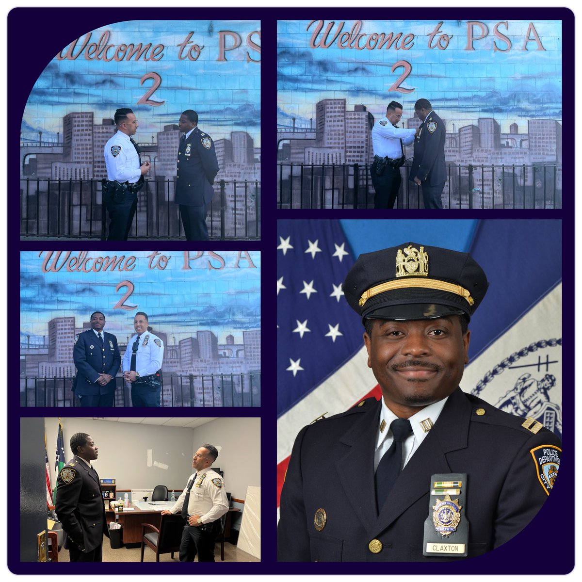 NYPDPSA2's tweet image. It’s time once again for the traditional #ChangingoftheGuard
As Deputy Inspector Gil moves on to become the Commanding Officer of ⁦@NYPD79Pct⁩ , we formally welcome and introduce to you, the new Commanding Officer of Police Service Area 2, Captain Claxton. 
#PassingTheBaton