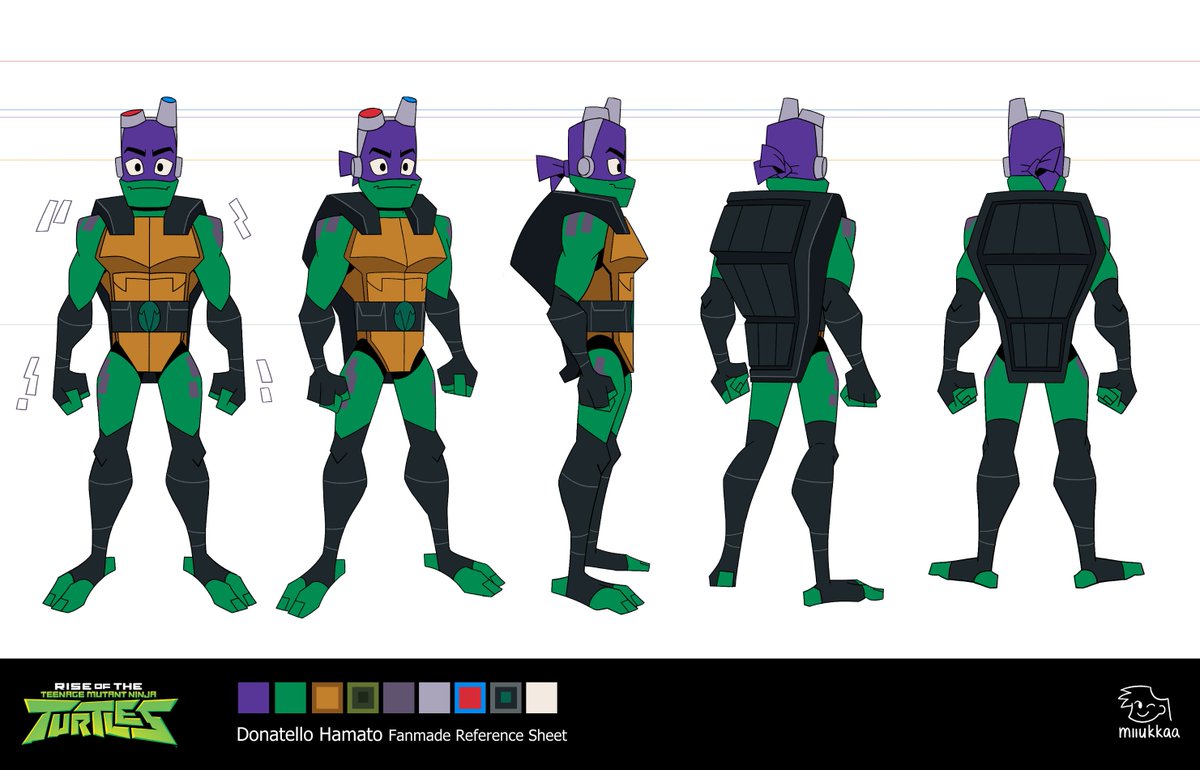 miiukkaa's tweet image. I drew (post-movie) reference sheets of the turtles! I hope these help all the turtle fans out!!! :]🐢🐢🐢🐢
You can get PNGs + PSD files for each turtle and splinter from gumroad: miiukka.gumroad.com/l/hdeir

#rottmnt #SaveRiseoftheTMNT