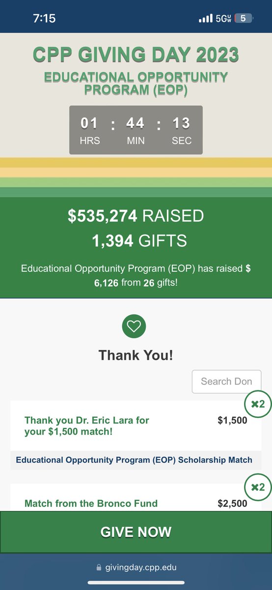 laker42fan's tweet photo. We reached our goal and surpassed it. Thank you to those who donated.  💚💛 https://t.co/4X3O8GY2BR… we are over $6,000!! please keep the donations coming. #CPPGivingDay https://t.co/kl0b7mKOqD