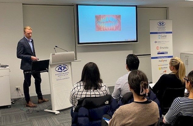 ADASouthAus's tweet photo. Dr Sven Jensen, specialist Orthodontist, gave an informative overview of the diagnosis &amp; management of sleep disordered breathing in children.
Dr Jensen enthusiastically answered participants' questions, providing valuable insights on the topic. https://t.co/RNtSd1916m