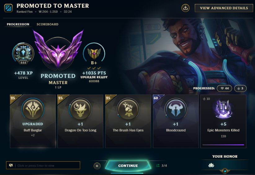 Maddmike_722's tweet photo. Hit masters for the first time in league flex queue today. Stoked about it, and it’ll free up my mental capacity (and time) for the reviews. https://t.co/ubrLs37sGo