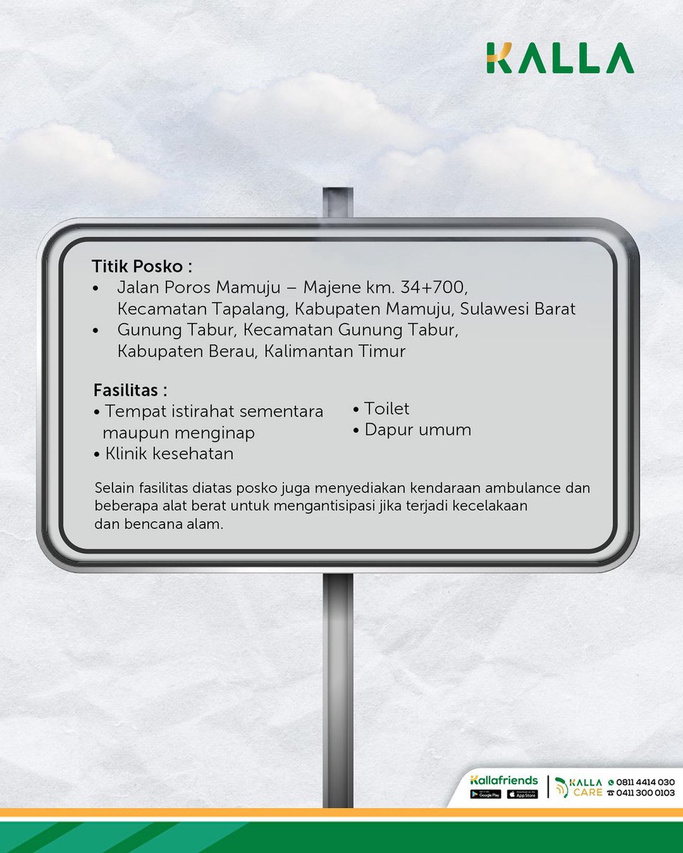 KallaGroup_ID's tweet photo. Dalam rangka memberikan pelayanan kepada para pemudik yang akan pulang kampung, PT Bumi Karsa melalui proyek preservasi jalan mendirikan posko mudik.
Yuk, di cek titik posko mudik dan fasilitasnya apa aja! π
#KALLAforLife #KALLA #BumiKarsa #Mudik #PoskoMudik #Lebaran https://t.co/73p6rIAqMz