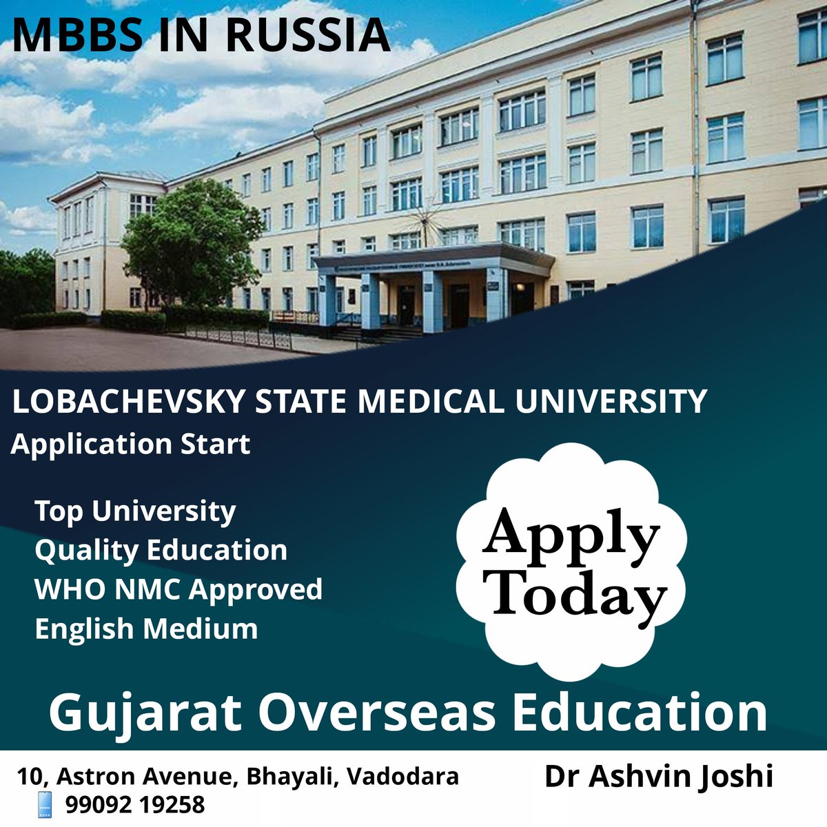 Quality Education in Affordable fees. For more information call Gujarat Overseas Education ☎️9909219258 #mbbsinabroad #studymbbsinabroad #mbbsinrussia #vadodara #surat #ahmedabad #neet2023 #NEETUG2023 #neetresult #gujarat #gujaratoverseaseducation #lunawada