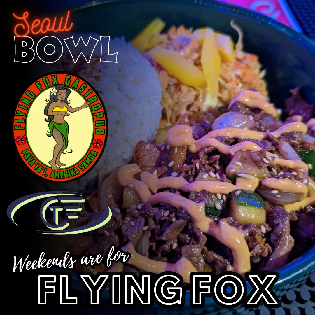 FlyingFoxBeerAS's tweet image. Our original Rice Bowl - the Seoul Bowl! Korean-style marinated steak strips, shiitake mushrooms, pickled cucumbers &amp;amp; kimchi slaw with steamed rice! Taste it again or for the first time. Weekends are for Flying Fox!