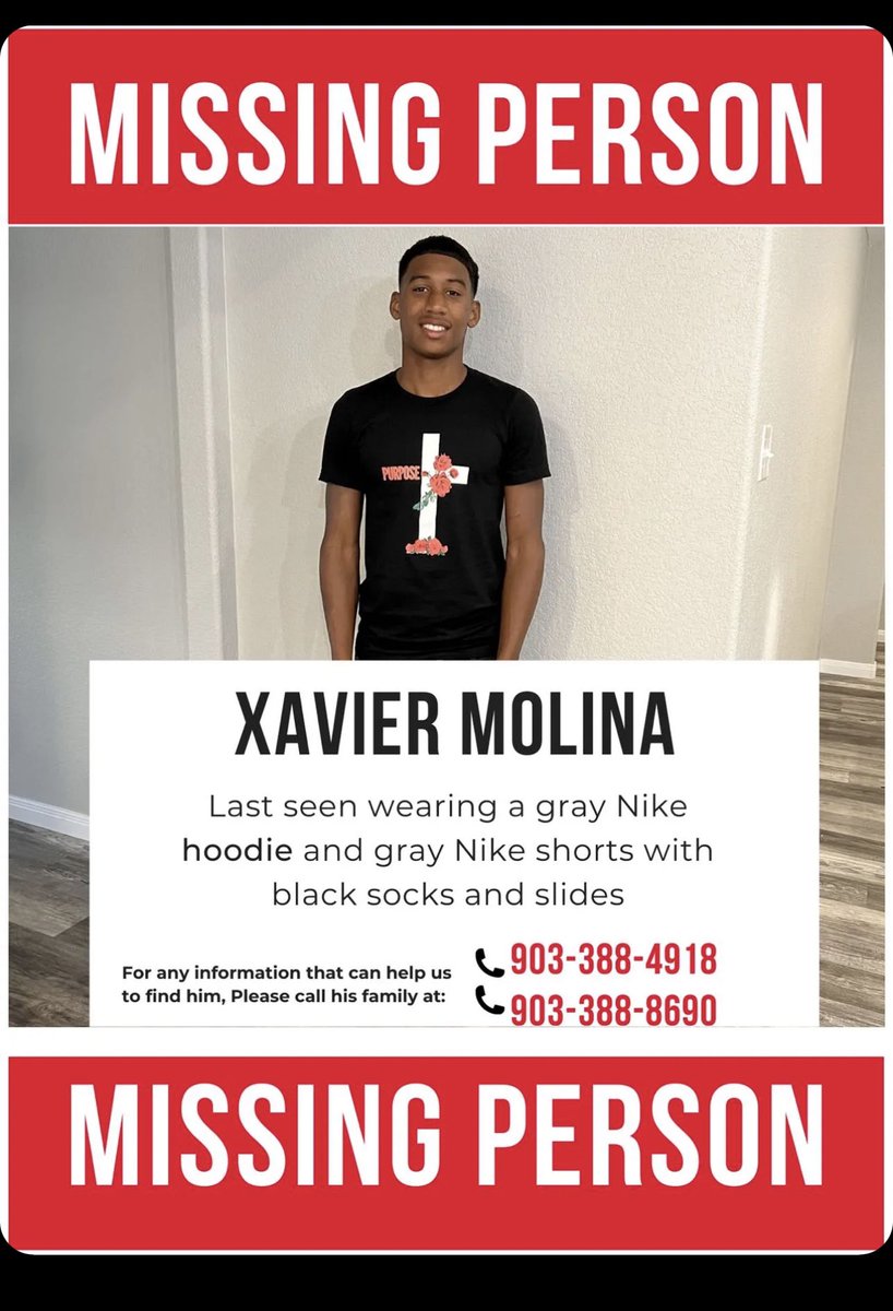 No signs at all! I’m calling on all of my Twitter followers that aren’t local to Mexia to please please share, so that if he is in your town and someone has seen him we will know! Please, one small share and a prayer is all I’m asking. 🙏🏼❤️
