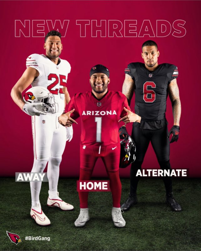 smsnider85's tweet photo. @AdamSchefter @AZCardinals Let’s go @K1 !! 🔥 🤍❤️🖤🔥 These new uniforms going to get the @AZCardinals to new heights.  #SkysTheLimit https://t.co/v6KuSQ2ECH