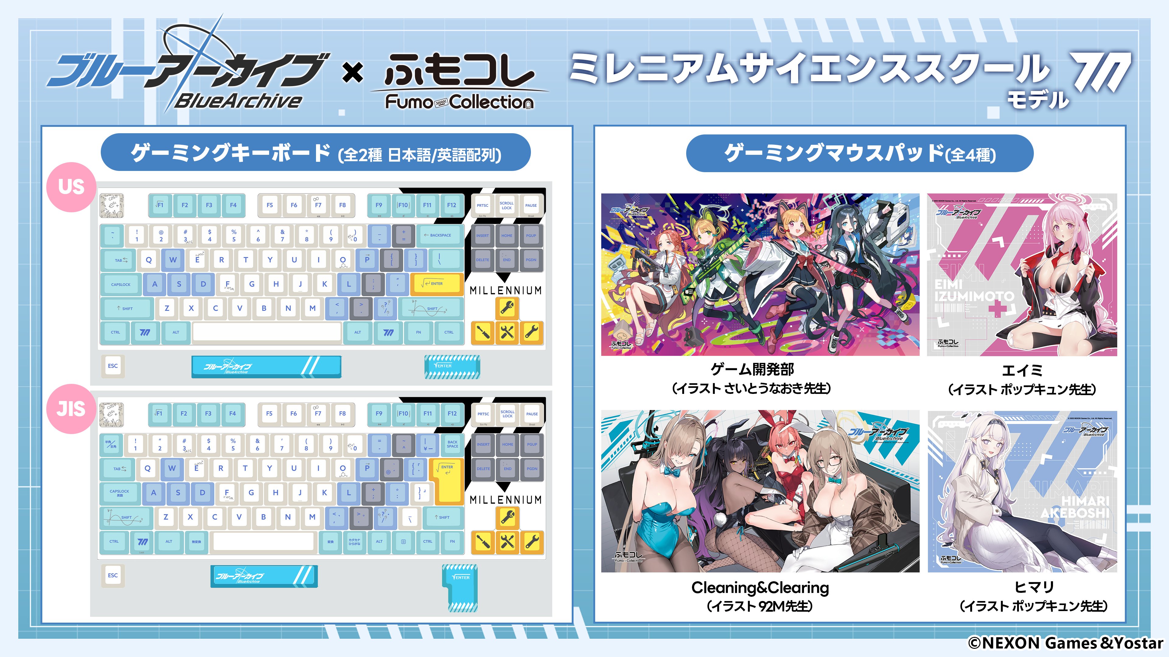 ふもコレ×ブルーアーカイブ キーキャップセット（ふもっふのお
