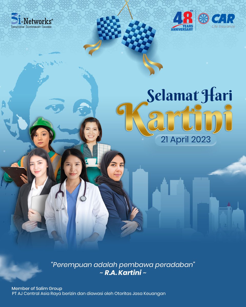 CARLife_ID's tweet photo. Setiap perempuan adalah Kartini, perempuan juga berhak menjadi siapa dan apa saja sesuai dengan yang dicita-citakanya. Seperti ungkapan dari Raden Ajeng Kartini "Perempuan adlh pembawa peradaban". Selamat Hari Kartini!#selamatharikartini #CARLifeInsurance #3iNetworks #semakinbaik https://t.co/uTOHa9PBgG