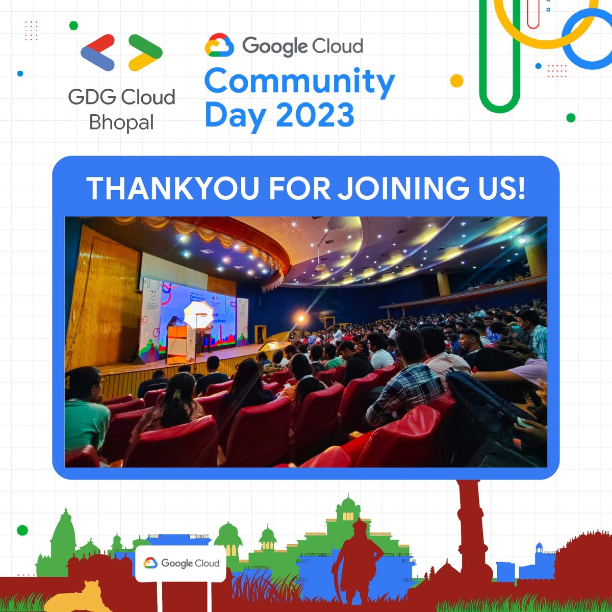 Thank you #BhopalCommunity.

On April 16th, @ethicaladitya
and I organised #GCCD23, #Google #CloudCommunityDays the flagship annual event of @googledevgroups #gdgcloudbhopal organised for #Bhopal #Community.

@GoogleCloudTech @karthik_padman @zeospec @dattaniharsh #ccdbhopal23
