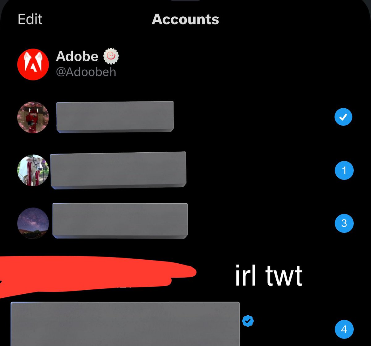 Adoobeh's tweet photo. ooc // 

before the new twitter tos vs after: (i dont wanna reveal who i am yet)

would you all like a thread explaining what caused this? (poll below. if it lets you vote) https://t.co/yJ0QZ9Iq8J