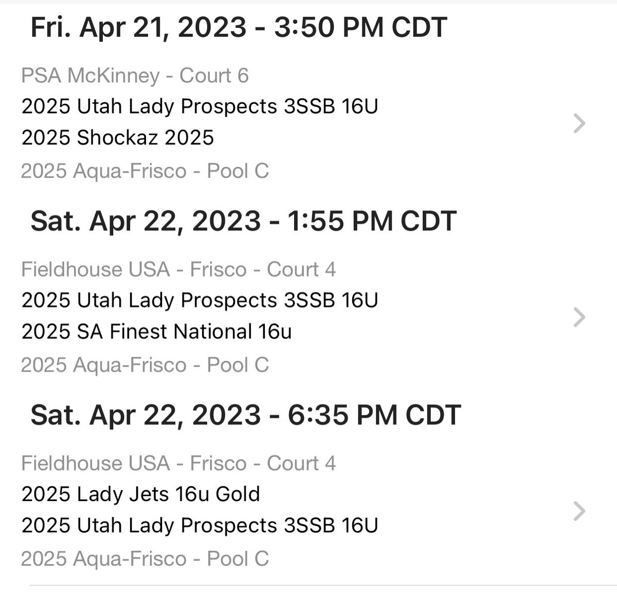 16u schedule this weekend #heartoftexas <a href="/PBRhoops/">Premier Basketball</a>
