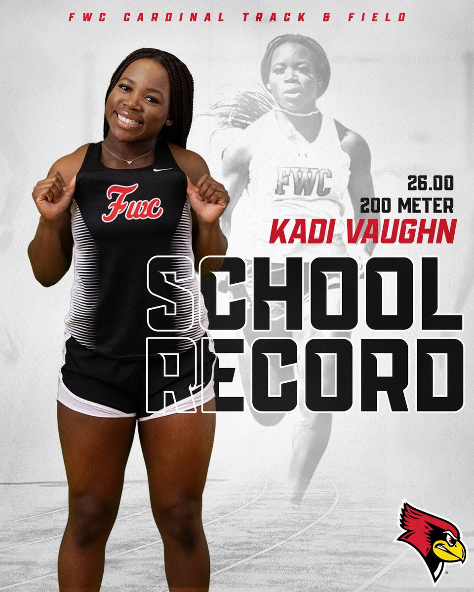 FWCathletics's tweet photo. ❗️Kadi Vaughn breaks her second school record this year. #BBCG https://t.co/7tZaIWbcxR