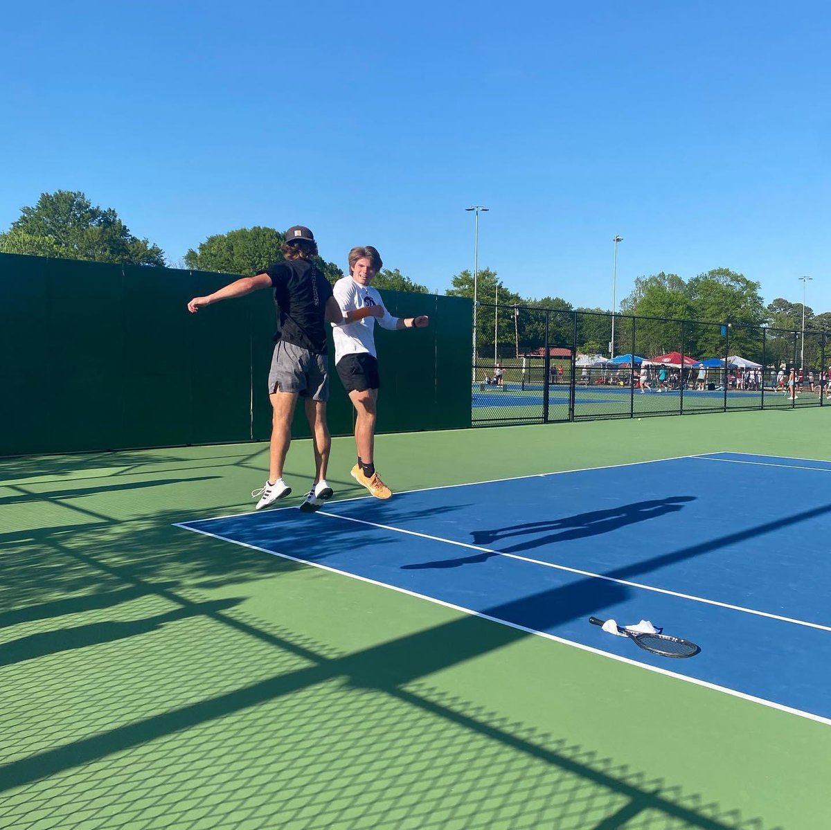 THESE BOYS ARE GOING TO STATE!!!! Congratulations to Reeves Carter and Brody Burnett on winning their doubles match which made them SECTION CHAMPIONS!! LETS GOOOO!!!! 🐾🎾