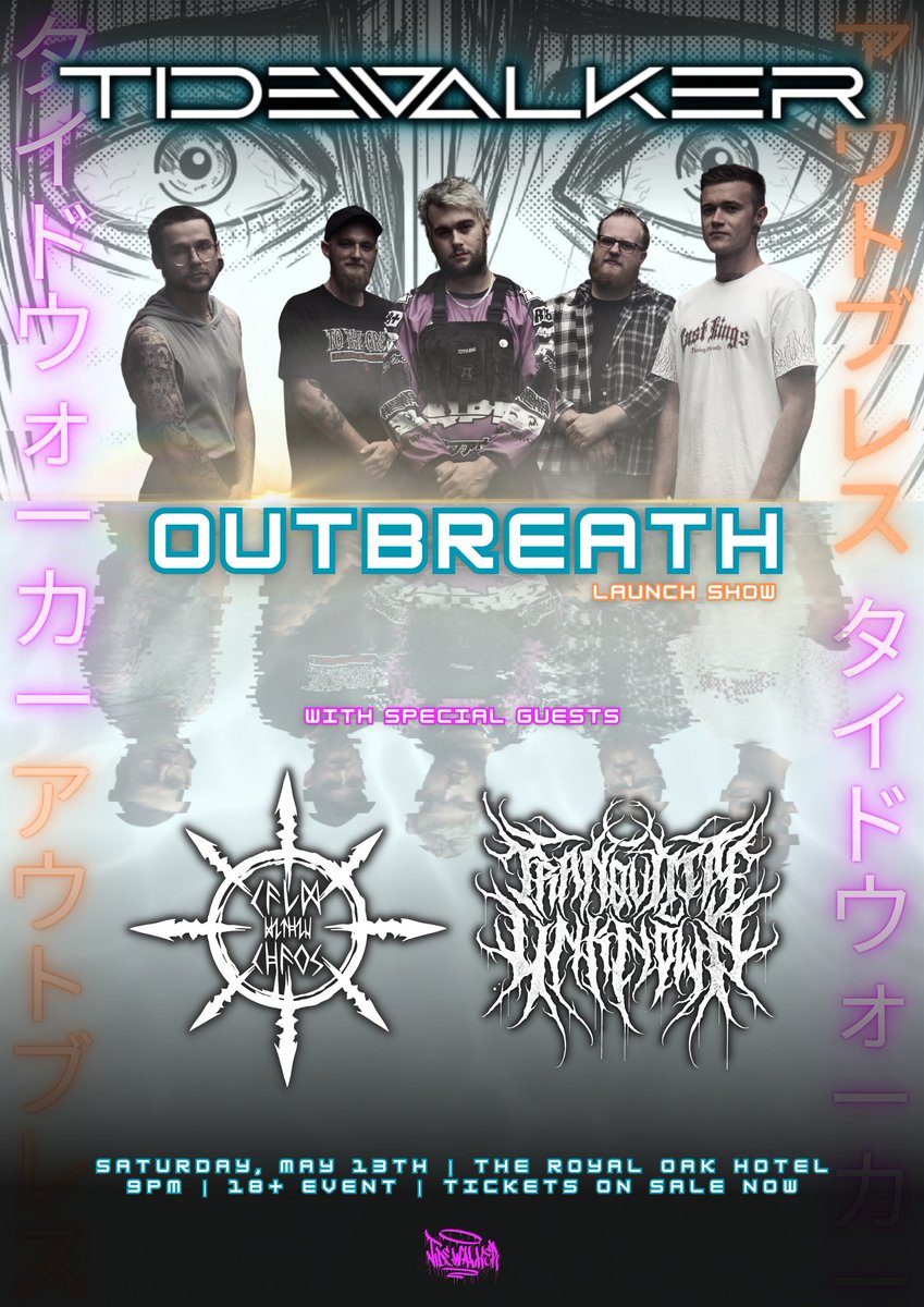 tidewalkeraus's tweet photo. Debut Single May 5th.
Debut show May 13th.
Merch selling fast.
🌊🌊 https://t.co/pX7pRhJzXy 🌊🌊
#metalcore #melodicmetalcore #ausmetal #ausmusic #band #outbreath #tidewalker
#アウトブレス https://t.co/TJYgPpcQss