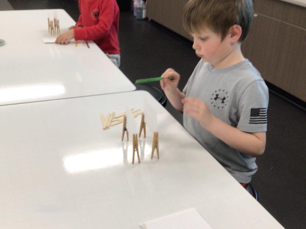 PasArrowsTales's tweet photo. Our future builders and engineers!! When we first began this lesson, kindergarteners lacked confidence. At the end, they didn’t want to stop and were very successful. #icantestmyprotytpe #innovative #stem #planb https://t.co/Kv6LCISOfp
