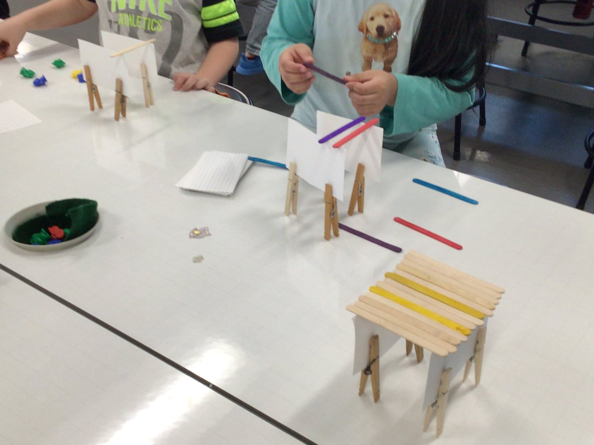 PasArrowsTales's tweet photo. Our future builders and engineers!! When we first began this lesson, kindergarteners lacked confidence. At the end, they didn’t want to stop and were very successful. #icantestmyprotytpe #innovative #stem #planb https://t.co/Kv6LCISOfp