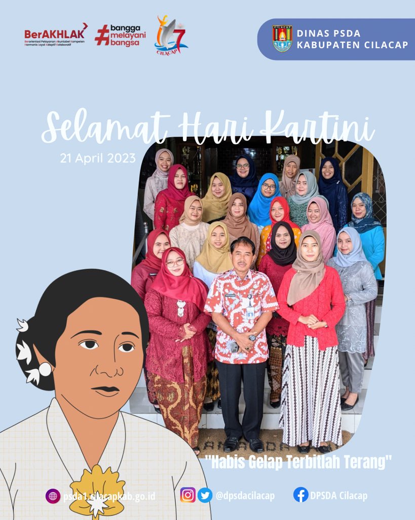dpsdacilacap's tweet photo. Selamat Hari Kartini untuk seluruh Perempuan Indonesia.
"Perempuan hebat pasti bertindak dengan tepat, Perempuan hebat pasti selalu punya tempat." - R.A Kartini
#harikartini2023
#kartiniday2023
#psda #psdacilacap #dpsda #cilacap #kabupatencilacap #cilacapbercahaya https://t.co/8ZoWMXgIDk