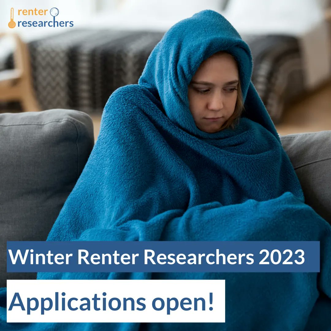 Applications for Winter Renter Researchers 2023 are open! Join us in advocating for better rental homes by collecting data on indoor temps during winter. Apply now - deadline 10 May! 
buff.ly/3LJTbON
