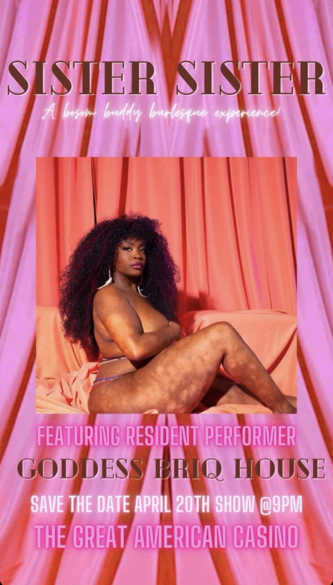 I’ll see y’all this evening at my Residency w/ Sister Sister Burlesque at The Great American Casino. Show starts at 9pm pst💕 
📸: <a href="/st/">stefanT</a>.phan
