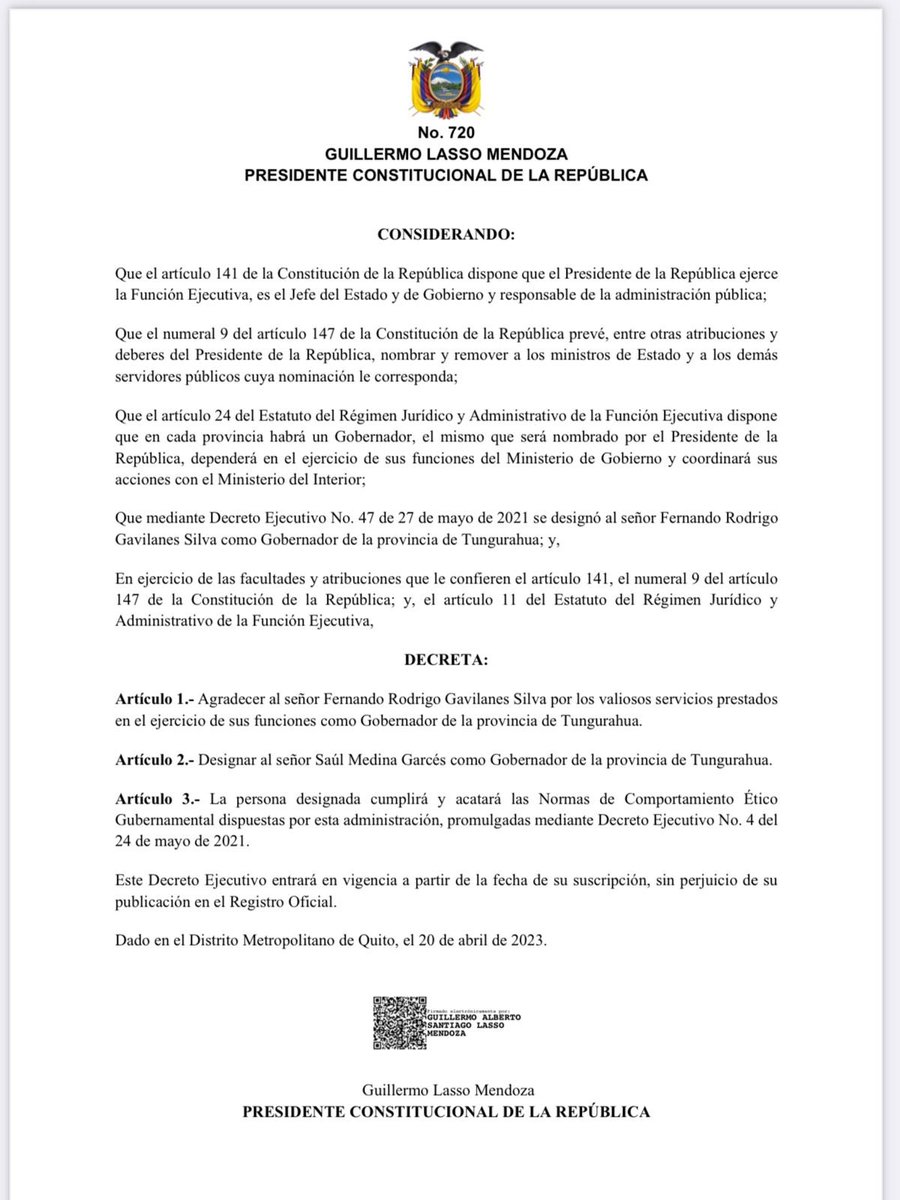 SebastiaNunezA's tweet photo. ¡Tungurahua tiene Gobernador y es de la Izquierda Democrática!🫣

La @idnacional12 pone a su gobernador en Tungurahua. Saúl Medina Garcés es el “nuevo gober”. Ya sabemos cómo va a votar el movimiento naranja en el juicio político. 😊🍊 https://t.co/ayuwUzDTPJ