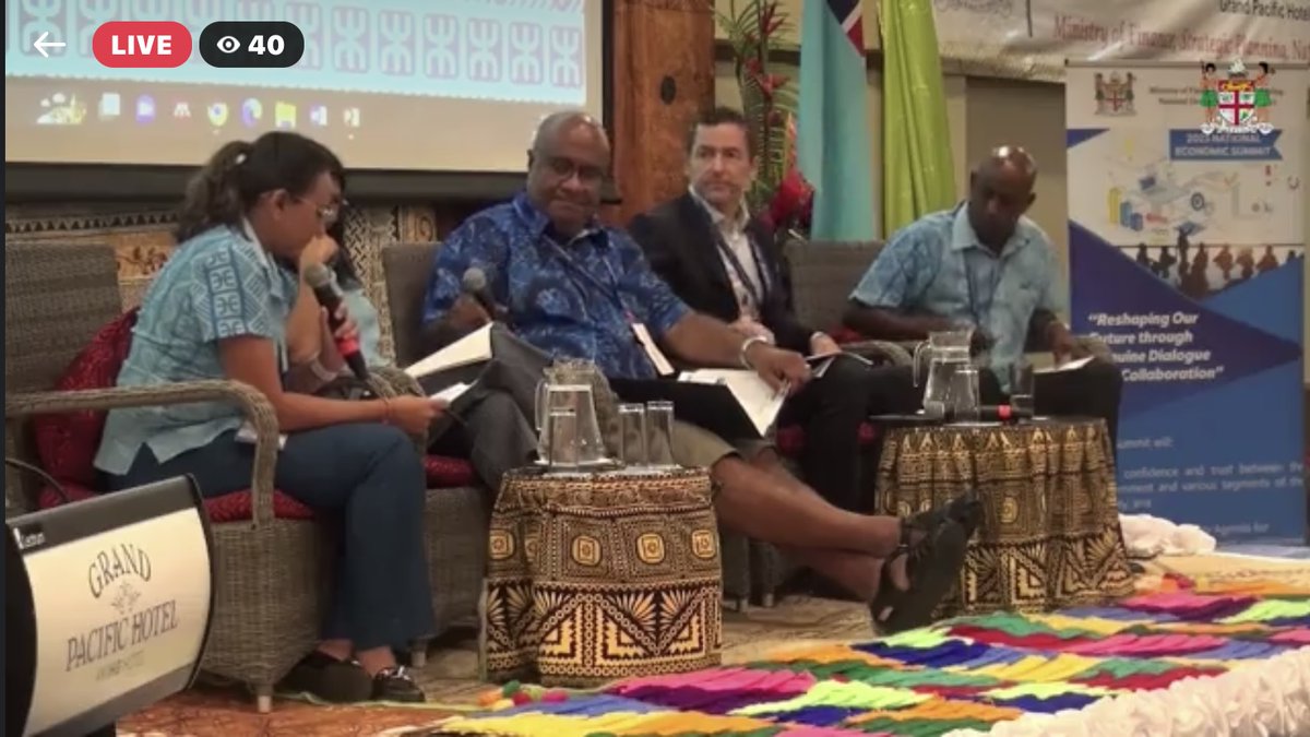 ADB_Pacific's tweet photo. .@ADB_HQ presented at the 2023 Fiji Government National Economic Summit. At a panel discussion on 21 April, ADB Regional Director @AaronBattenADB  discussed the role of multilateral development banks in improving public service delivery and infrastructure through innovation. https://t.co/ANFZy1BNnF
