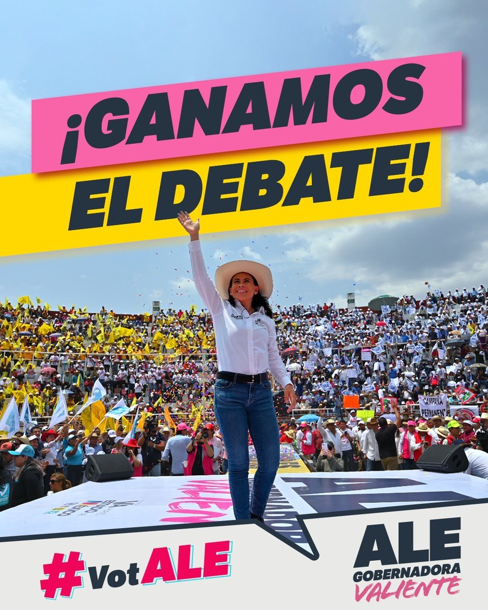 ¡#GanamosElDebate y vamos a ganar la elección! #VotALE #AleGobernadora