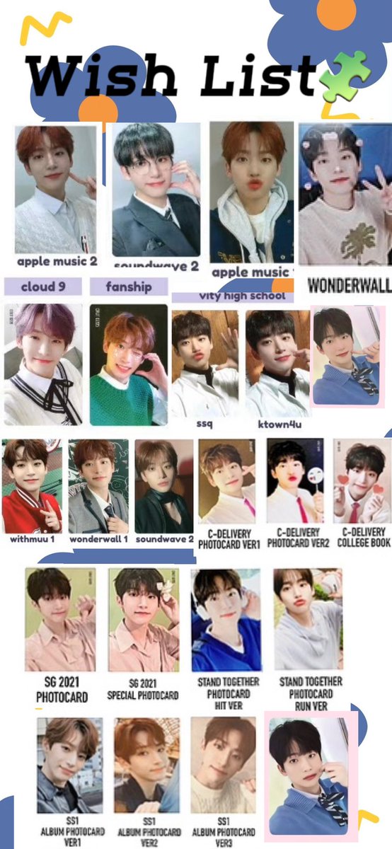 Dumboaaaaa's tweet photo. wtb｜Jungmo poca
cloud 9
wonderwall
summer package：stand together hit&amp;run
apple music1
vity high school：ssq&amp;ktown4u
withmuu2
withmuu1
sw2 ……………（lots of pcs I want😭
tag：wtb cravity wts Jungmo poca ina ph thai ตลาดนัดcravity https://t.co/isTWq7rbpW