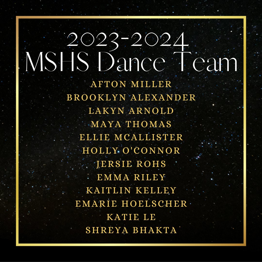 Congratulations to the 2023-2024 Maize South Dance Team!🖤