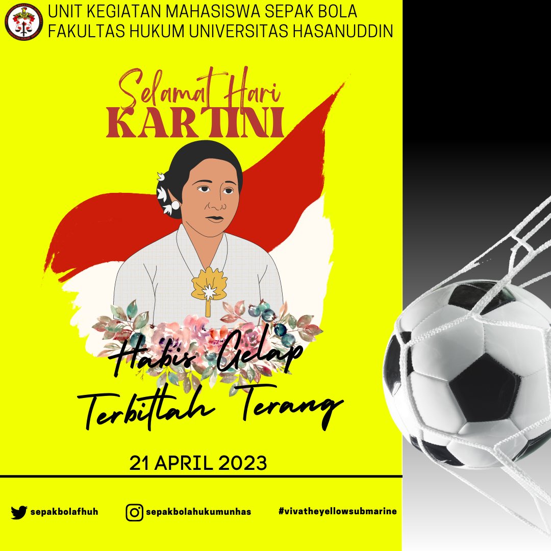 Kami keluarga besar UKM Sepak Bola FH-UH Mengucapkan Selamat hari kartini untuk seluruh perempuan hebat!