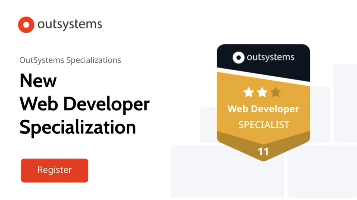 The #OutSystems 11 Web Developer Specialization exam is now live! The exam is focused on the fundamental knowledge related to reactive #web #application #development. Check out all the details here: outs.so/A39231 

#OutSystemsPartner