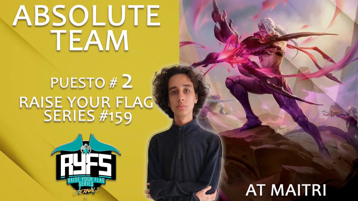 AbsoluteTeamCOL's tweet photo. "¡Un fuerte aplauso para el jugador @Maitri_Tito  por quedar en segundo lugar en el torneo @RYFS_Oficial  #159! Su astucia y habilidad en el juego lo hacen un verdadero león sabio. 🦁🎮 #LegendsOfRuneterra #RYFS #AbsoluteTeam #DreamTeam" https://t.co/csNosXGlpx
