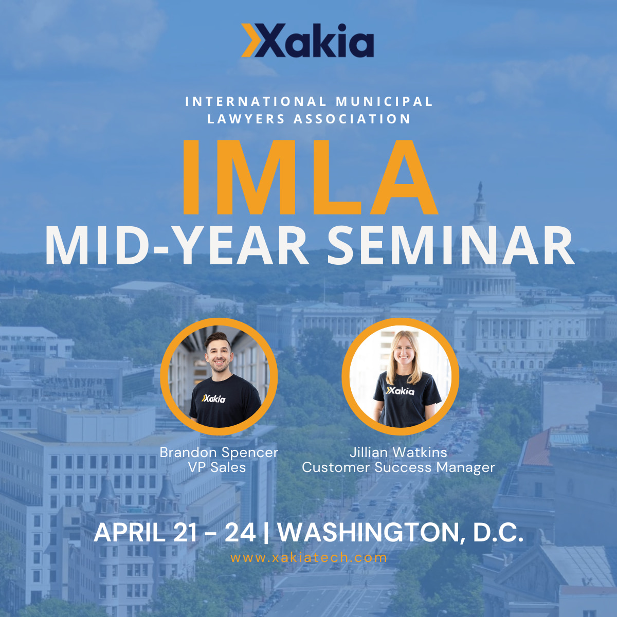 xakiatech's tweet photo. If you're heading to @imlalegal Mid-Year Seminar from April 21-24, come say hi to the #Xakia #team and grab some cool #swag https://t.co/wLtVhqqTKX
