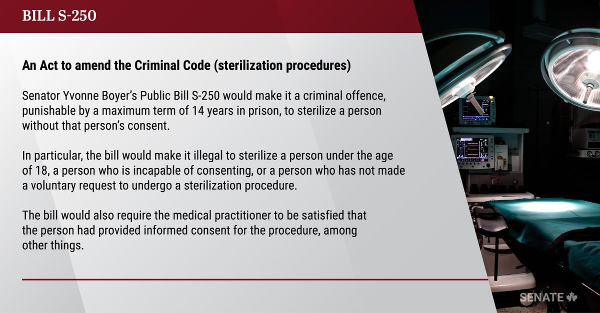 SenateCA's tweet image. .@SenatorBoyer's Bill #S250 has been adopted at second reading in the Senate and referred to the Senate Committee on Legal and Constitutional Affairs: ow.ly/PpII50LLiLO

#SenCA #CdnPoli