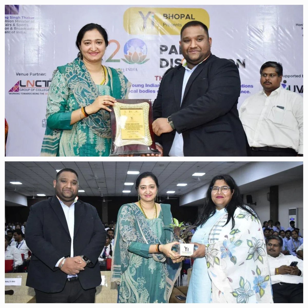 SarpanchBhakti's tweet photo. Was a panelist at @LNCTUniversity on Participatory Governance along with Shantanu ji , Nidhi Chouksey Ji Deputy Collector,Bhopal ,organised by #CiiYi Bhopal.
#G20 https://t.co/3SgudJPJJ1
