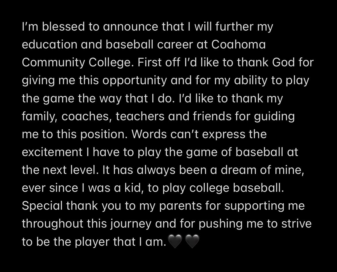 ryanmooney04's tweet photo. @CoahomaCC_BSB @NewsonJamell @LeeMS_Baseball #B4_US https://t.co/dlGkvapaHr