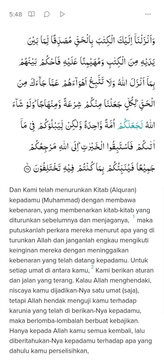 prkdlx's tweet photo. @tanyakanrl Klo mau baca, udah ada jawabannya di Al Qur'an (al maidah ayat 48 https://t.co/siVTRV84ce https://t.co/oVQvPnexIE