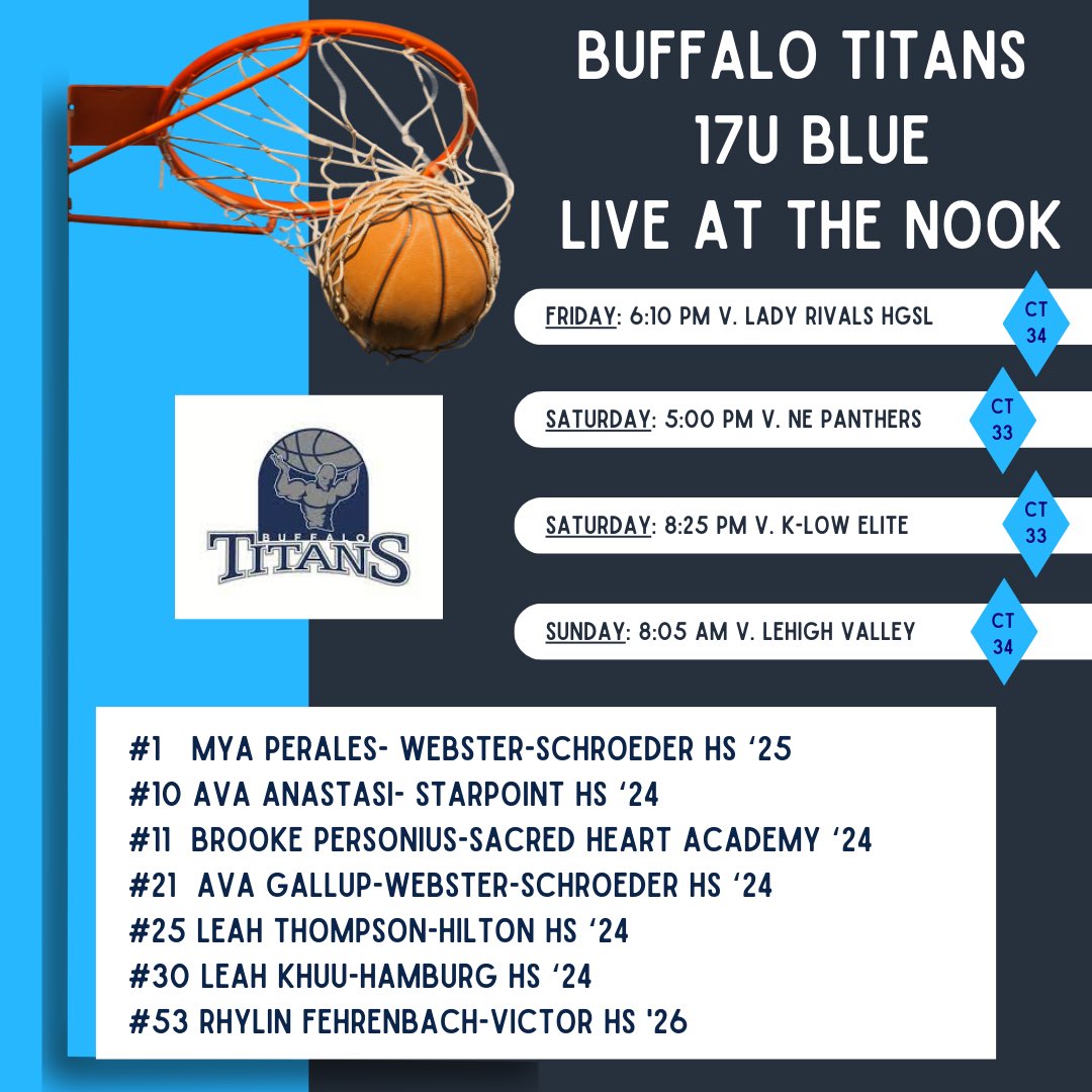 Schedule for this weekend!