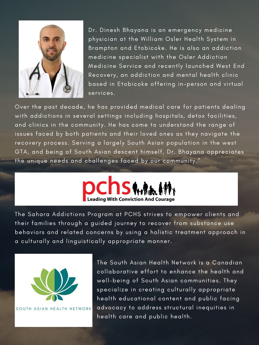 Substance use &amp; addictions in South Asian families is an emerging and prevalent issue.  Please join us to learn about what medical supports and resources are available in the community. 
Location: Louise Arbour Secondary School on April 26, 2023 at 6:30pm.