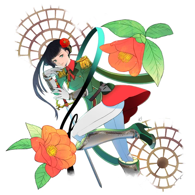 KUAカレンダー企画&amp;KUAイラレ美術館に展示させていただいたイラストです。椿の花が一番好きなのです～#路地裏症候群 #potofu 
