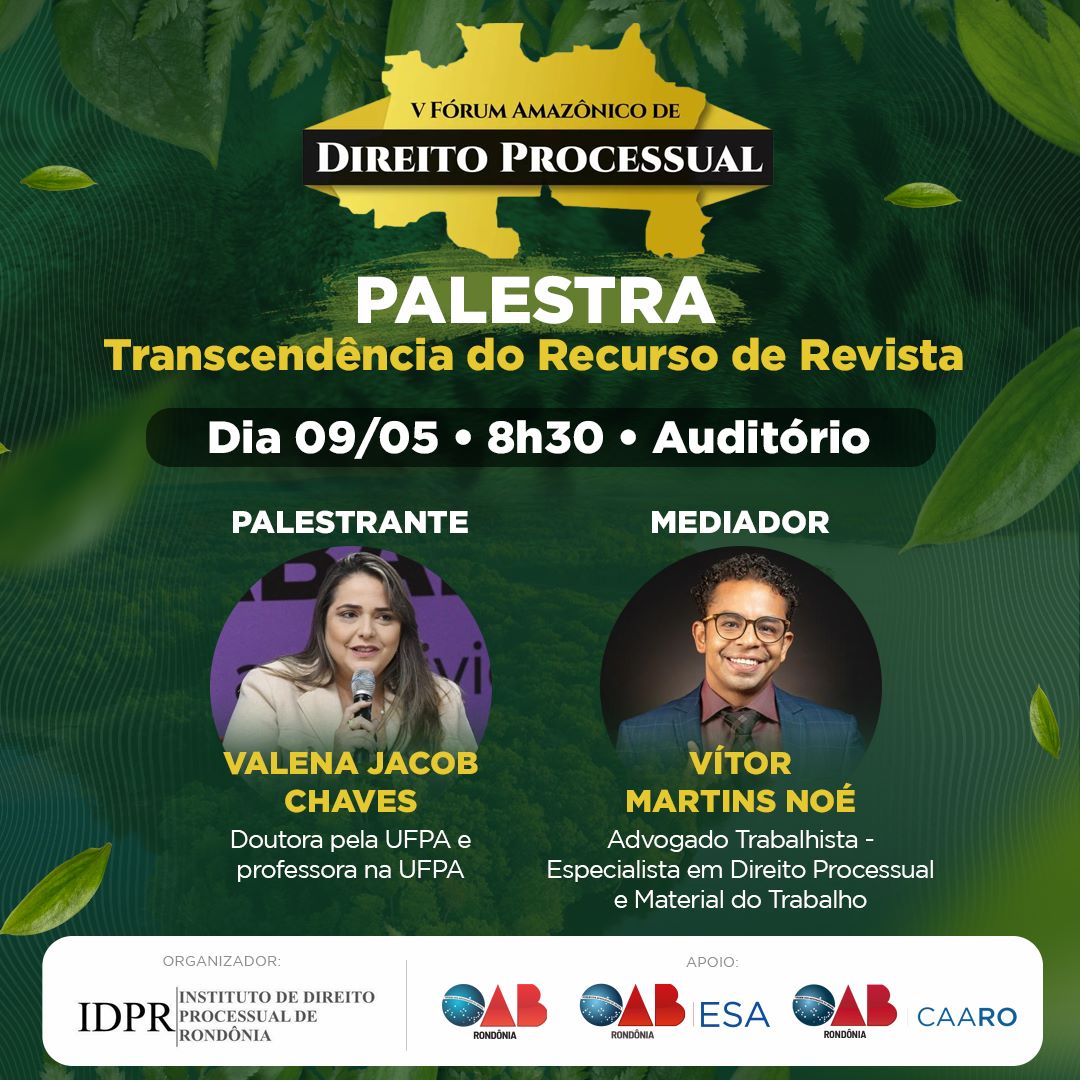 idprprocesso's tweet image. 3 palestras já confirmadas no V Fórum Amazônico de Direito Processual.