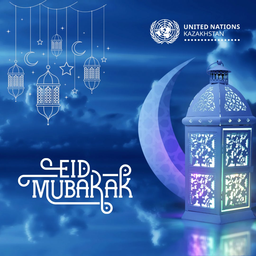 uninkazakhstan's tweet photo. 🌙 Eid al-Fitr, marking the end of Ramadan, is a celebration of kindness, well-being, unity, dignity and mercy.
We wish each family well-being, good health and success in all endeavours! https://t.co/qZgnl8JZQr