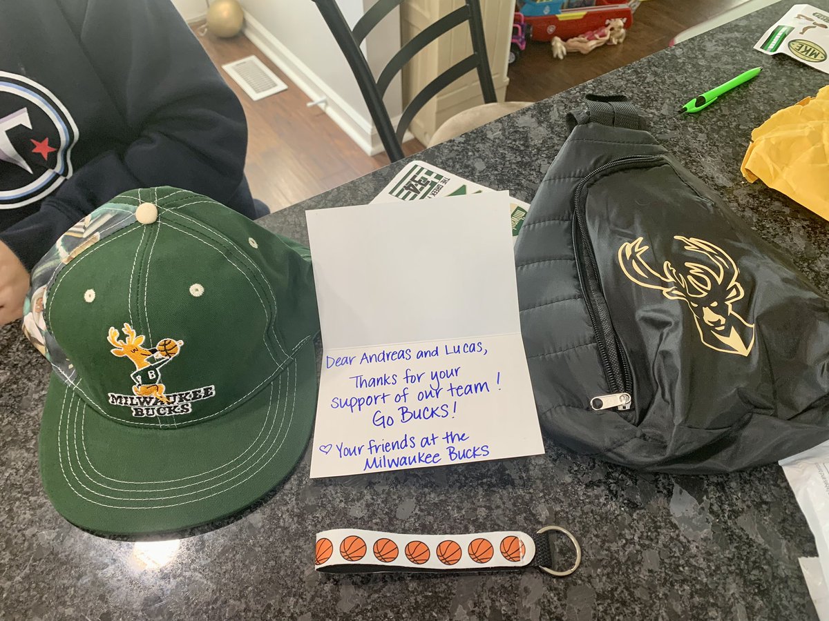 MatthewSfirakis's tweet photo. @Bucks @Giannis_An34 the boys loved their package from @Bucks.  Thank you 🙏 my youngest Lucas who is in 2nd grade cheers for the Bucks @Giannis_An34  every night.  I wish I could take them to a game one day 🤷‍♂️ https://t.co/oR0f69j1RP