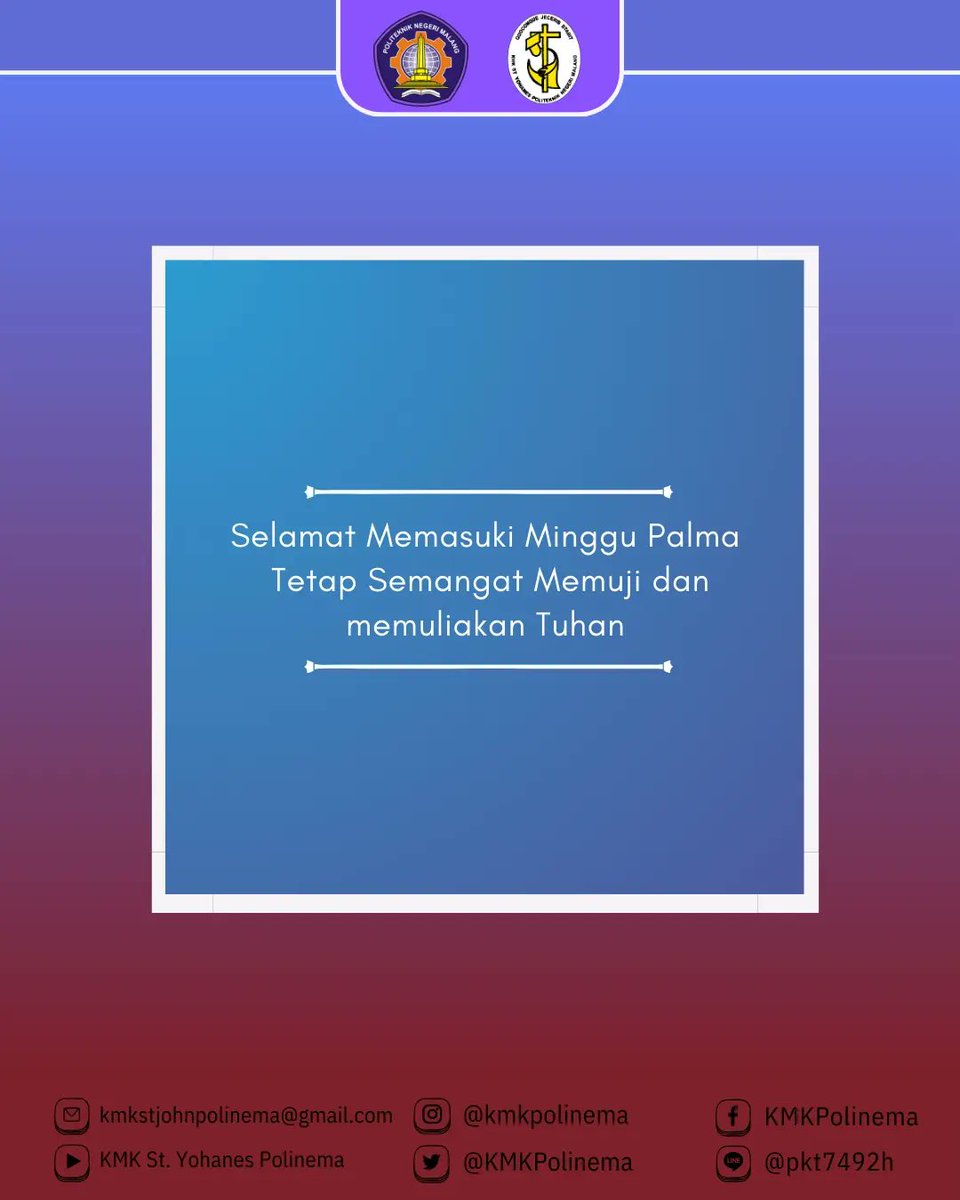 ✨[SUNDAY REMINDER]✨
.
Penderitaan dan Kesetiaan
.
Pada bacaan injil hari menceritakan penderitaan dan kesetiaan. Yesus memberikan roti sebagai lambang Tubuh-Nya yang akan dikurbankan untuk menebus dosa dosa manusia dan anggur sebagai lambang darahnya.